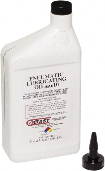 Gast - 1 Qt Air Compressor Lubricating Oil - Use with Gast Lubricated Vacuum Pumps, Air Compressors and Air Motors - Exact Tooling