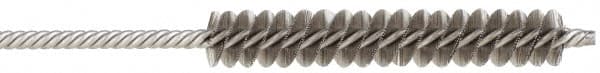 Made in USA - 1/4" Diam Helical Stainless Steel Tube Brush - Double Spiral, 0.005" Filament Diam, 1-1/2" Brush Length, 4" OAL, 0.091" Diam Stainless Steel Shank - Exact Tooling