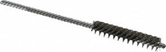 Made in USA - 5/16" Diam Helical Stainless Steel Tube Brush - Double Spiral, 0.005" Filament Diam, 1-1/2" Brush Length, 4" OAL, 1/8" Diam Galvanized Steel Shank - Exact Tooling