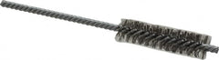 Made in USA - 1/2" Diam Helical Stainless Steel Tube Brush - Double Spiral, 0.006" Filament Diam, 2" Brush Length, 5" OAL, 0.162" Diam Galvanized Steel Shank - Exact Tooling
