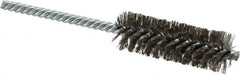Made in USA - 7/8" Diam Helical Stainless Steel Tube Brush - Double Spiral, 0.006" Filament Diam, 2-1/2" Brush Length, 5-1/2" OAL, 0.237" Diam Galvanized Steel Shank - Exact Tooling