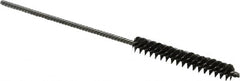 Made in USA - 1/4" Diam Helical Steel Tube Brush - Double Spiral, 0.005" Filament Diam, 1-1/2" Brush Length, 4" OAL, 0.091" Diam Stainless Steel Shank - Exact Tooling