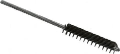 Made in USA - 5/16" Diam Helical Steel Tube Brush - Double Spiral, 0.005" Filament Diam, 1-1/2" Brush Length, 4" OAL, 1/8" Diam Galvanized Steel Shank - Exact Tooling