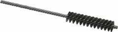 Made in USA - 3/8" Diam Helical Steel Tube Brush - Double Spiral, 0.005" Filament Diam, 1-1/2" Brush Length, 4" OAL, 1/8" Diam Galvanized Steel Shank - Exact Tooling