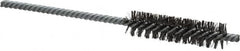 Made in USA - 1/2" Diam Helical Steel Tube Brush - Double Spiral, 0.006" Filament Diam, 2" Brush Length, 5" OAL, 0.162" Diam Galvanized Steel Shank - Exact Tooling