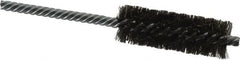 Made in USA - 7/8" Diam Helical Steel Tube Brush - Double Spiral, 0.006" Filament Diam, 2-1/2" Brush Length, 5-1/2" OAL, 0.237" Diam Galvanized Steel Shank - Exact Tooling