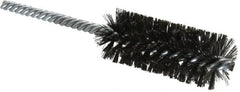 Made in USA - 1" Diam Helical Steel Tube Brush - Double Spiral, 0.006" Filament Diam, 2-1/2" Brush Length, 5-1/2" OAL, 0.237" Diam Galvanized Steel Shank - Exact Tooling