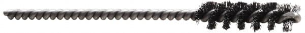 Made in USA - 1-1/2" Diam Helical Nylon Tube Brush - 0.022" Filament Diam, 1" Brush Length, 3-1/2" OAL, 1/4" Diam Stainless Steel Shank - Exact Tooling