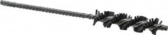 Made in USA - 3/8" Diam Helical Nylon Tube Brush - Single Spiral, 0.035" Filament Diam, 1-1/2" Brush Length, 4" OAL, 1/8" Diam Galvanized Steel Shank - Exact Tooling