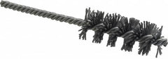 Made in USA - 1" Diam Helical Nylon Tube Brush - Single Spiral, 0.04" Filament Diam, 2-1/2" Brush Length, 5-1/2" OAL, 15/64" Diam Galvanized Steel Shank - Exact Tooling