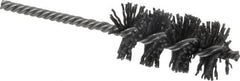 Made in USA - 1-1/4" Diam Helical Nylon Tube Brush - Single Spiral, 0.04" Filament Diam, 2-1/2" Brush Length, 5-1/2" OAL, 15/64" Diam Galvanized Steel Shank - Exact Tooling