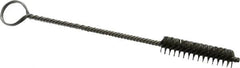 Made in USA - 1-1/2" Long x 3/8" Diam Stainless Steel Twisted Wire Bristle Brush - Double Spiral, 5-1/2" OAL, 0.005" Wire Diam, 0.085" Shank Diam - Exact Tooling