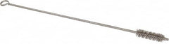 Made in USA - 2-1/2" Long x 3/4" Diam Stainless Steel Twisted Wire Bristle Brush - Double Spiral, 18" OAL, 0.006" Wire Diam, 0.162" Shank Diam - Exact Tooling