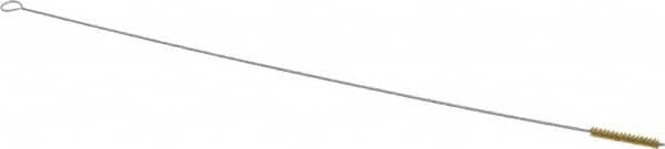 Made in USA - 1-1/2" Long x 1/4" Diam Brass Twisted Wire Bristle Brush - Double Spiral, 18" OAL, 0.003" Wire Diam, 0.091" Shank Diam - Exact Tooling