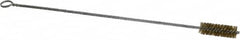 Made in USA - 2-1/2" Long x 7/8" Diam Brass Twisted Wire Bristle Brush - Double Spiral, 18" OAL, 0.006" Wire Diam, 0.235" Shank Diam - Exact Tooling