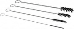 PRO-SOURCE - 4 Piece Nylon Hand Tube Brush Set - 1-1/2" Brush Length, 8" OAL, 0.016" Shank Diam, Includes Brush Diams 1/8", 1/4", 3/8" & 1/2" - Exact Tooling