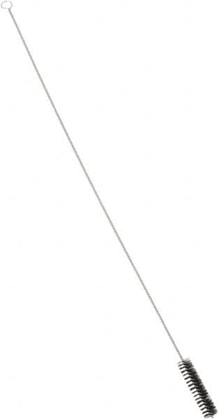 PRO-SOURCE - 4-1/2" Long x 1" Diam Nylon Bristle Brush - Single Spiral, 40-1/2" OAL, 0.014" Filament Diam, 0.187" Shank Diam - Exact Tooling