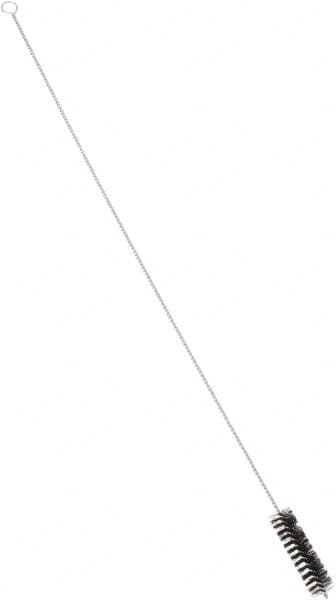 PRO-SOURCE - 4-1/2" Long x 1-1/4" Diam Nylon Bristle Brush - Single Spiral, 42" OAL, 0.01" Filament Diam, 0.142" Shank Diam - Exact Tooling