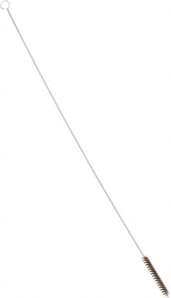 PRO-SOURCE - 4-1/2" Long x 5/8" Diam Horsehair Bristle Brush - Single Spiral, 42" OAL, 0.01" Filament Diam, 0.142" Shank Diam - Exact Tooling