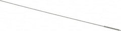 Made in USA - 0.05" Diam Helical Stainless Steel Tube Brush - Single Spiral, 0.003" Filament Diam, 1/2" Brush Length, 4" OAL, 0.024" Diam Stainless Steel Shank - Exact Tooling