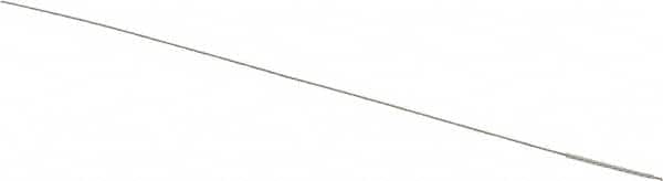 Made in USA - 0.032" Diam Helical Nylon Tube Brush - 0.008" Filament Diam, 1/2" Brush Length, 4" OAL, 0.026" Diam Stainless Steel Shank - Exact Tooling