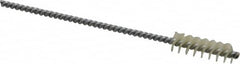 Made in USA - 0.313" Diam Helical Nylon Tube Brush - 0.008" Filament Diam, 1" Brush Length, 5" OAL, 0.11" Diam Galvanized Steel Shank - Exact Tooling