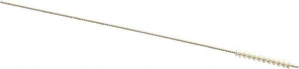 Made in USA - 2.5mm Diam Helical Nylon Tube Brush - 0.008" Filament Diam, 3/4" Brush Length, 4" OAL, 0.043" Diam Stainless Steel Shank - Exact Tooling