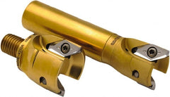 Seco - 1-1/2" Cutting Diam, 1-1/4" Shank Diam, 1-1/2" Max Depth of Cut, Straight Shank Indexable Copy End Mill - 2 Inserts, VPGX 2206..E.-E10 Insert, R217.97 Toolholder, Through Coolant - Exact Tooling