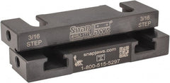 Snap Jaws - 4" Wide x 1.155" High x 0.55" Thick, Step Vise Jaw - Hard, Steel, Fixed Jaw, Compatible with 4" Vises - Exact Tooling
