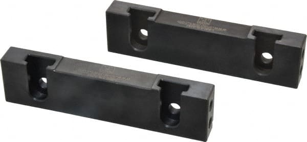 Snap Jaws - 6" Wide x 1.53" High x 0.73" Thick, Step Vise Jaw - Hard, Steel, Fixed Jaw, Compatible with 6" Vises - Exact Tooling
