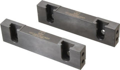 Snap Jaws - 6" Wide x 1.53" High x 0.73" Thick, Step Vise Jaw - Hard, Steel, Fixed Jaw, Compatible with 6" Vises - Exact Tooling