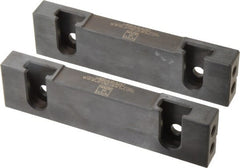 Snap Jaws - 6" Wide x 1.53" High x 0.73" Thick, Step Vise Jaw - Hard, Steel, Fixed Jaw, Compatible with 6" Vises - Exact Tooling