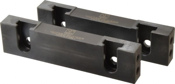 Snap Jaws - 6" Wide x 1.53" High x 0.73" Thick, Step Vise Jaw - Hard, Steel, Fixed Jaw, Compatible with 6" Vises - Exact Tooling