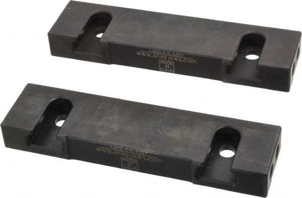 Snap Jaws - 6" Wide x 1.53" High x 0.73" Thick, Step Vise Jaw - Hard, Steel, Fixed Jaw, Compatible with 6" Vises - Exact Tooling
