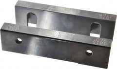 Snap Jaws - 6" Wide x 1.53" High x 0.73" Thick, Step Vise Jaw - Hard, Steel, Fixed Jaw, Compatible with 6" Vises - Exact Tooling