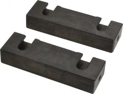 Snap Jaws - 4" Wide x 1-1/4" High x 3/4" Thick, Flat/No Step Vise Jaw - Soft, Steel, Fixed Jaw, Compatible with 4" Vises - Exact Tooling