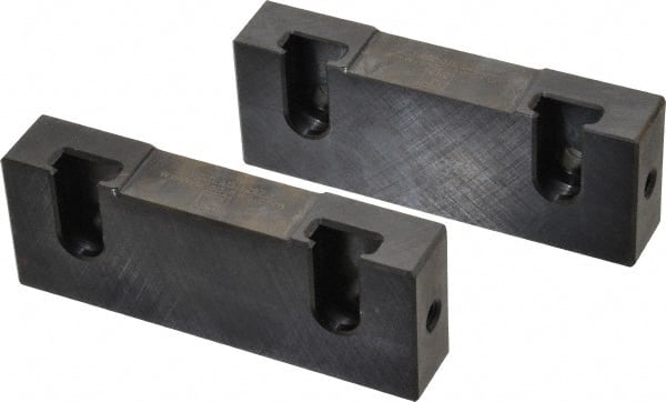 Snap Jaws - 4" Wide x 1-1/2" High x 3/4" Thick, Flat/No Step Vise Jaw - Soft, Steel, Fixed Jaw, Compatible with 4" Vises - Exact Tooling