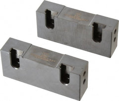 Snap Jaws - 4" Wide x 1-3/4" High x 1" Thick, Flat/No Step Vise Jaw - Soft, Steel, Fixed Jaw, Compatible with 4" Vises - Exact Tooling