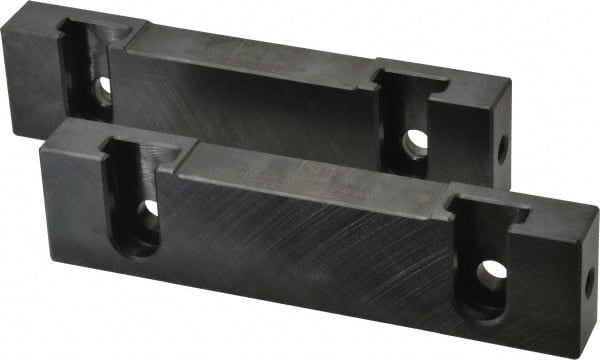 Snap Jaws - 6" Wide x 1-1/2" High x 3/4" Thick, Flat/No Step Vise Jaw - Soft, Steel, Fixed Jaw, Compatible with 6" Vises - Exact Tooling