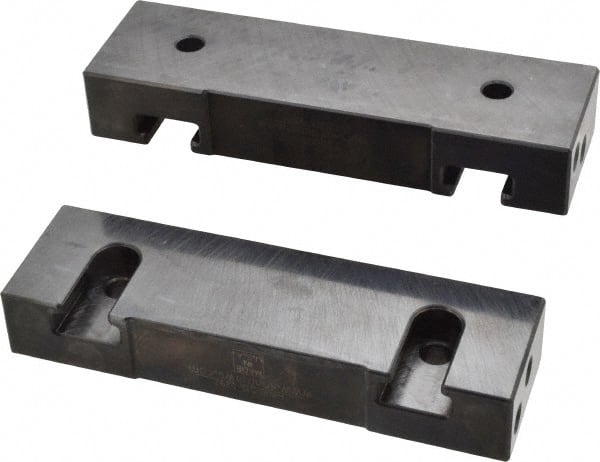 Snap Jaws - 6" Wide x 1-3/4" High x 1" Thick, Flat/No Step Vise Jaw - Soft, Steel, Fixed Jaw, Compatible with 6" Vises - Exact Tooling