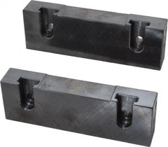 Snap Jaws - 6" Wide x 2" High x 1" Thick, Flat/No Step Vise Jaw - Soft, Steel, Fixed Jaw, Compatible with 6" Vises - Exact Tooling