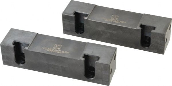 Snap Jaws - 6" Wide x 1-1/2" High x 1-1/2" Thick, Flat/No Step Vise Jaw - Soft, Steel, Fixed Jaw, Compatible with 6" Vises - Exact Tooling