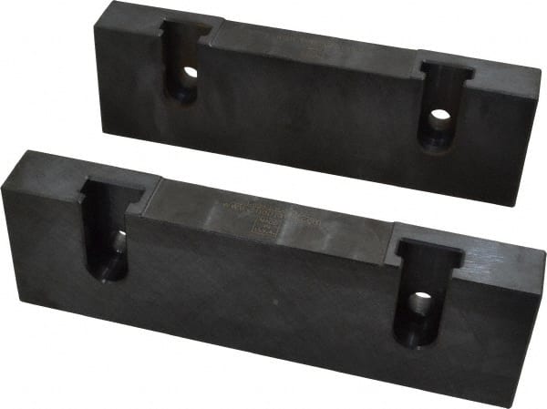 Snap Jaws - 8" Wide x 2-1/2" High x 1" Thick, Flat/No Step Vise Jaw - Soft, Steel, Fixed Jaw, Compatible with 8" Vises - Exact Tooling