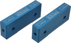 Snap Jaws - 4" Wide x 1-1/2" High x 3/4" Thick, Flat/No Step Vise Jaw - Soft, Aluminum, Fixed Jaw, Compatible with 4" Vises - Exact Tooling