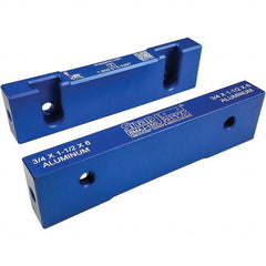 Snap Jaws - 6" Wide x 1-1/2" High x 3/4" Thick, Flat/No Step Vise Jaw - Exact Tooling