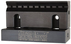 Snap Jaws - 4" Wide x 1-3/4" High x 1" Thick, V-Groove Vise Jaw - Steel, Fixed Jaw, Compatible with 4" Vises - Exact Tooling