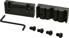 Snap Jaws - 4" Wide x 1-3/4" High x 1" Thick, V-Groove Vise Jaw - Steel, Fixed Jaw, Compatible with 4" Vises - Exact Tooling