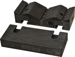 Snap Jaws - 6" Wide x 2-1/2" High x 1-1/2" Thick, V-Groove Vise Jaw - Steel, Fixed Jaw, Compatible with 6" Vises - Exact Tooling