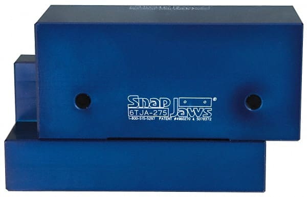 Snap Jaws - 6" Wide x 2-3/4" High x 2-3/4" Thick, Step Vise Jaw - Aluminum, Fixed Jaw, Compatible with 6" Vises - Exact Tooling
