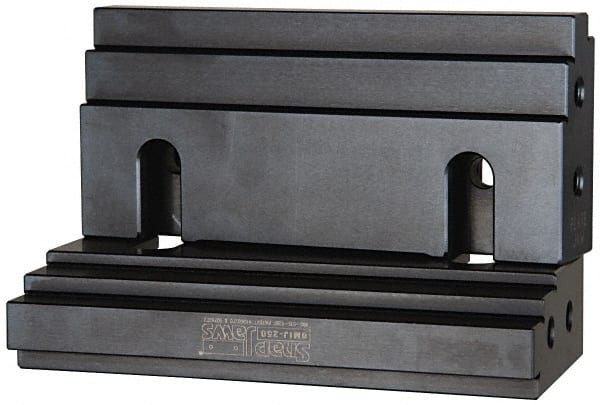 Snap Jaws - 6" Wide x 2-3/4" High x 2-1/2" Thick, Triple Step Vise Jaw - Soft, Steel, Fixed Jaw, Compatible with 6" Vises - Exact Tooling